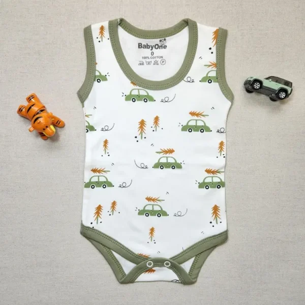 بادی رکابی پسرانه طرح ماشین برند بی بی وان