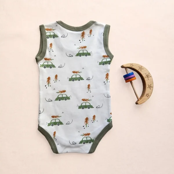 خرید بادی رکابی پسرانه طرح ماشین برند Babyone