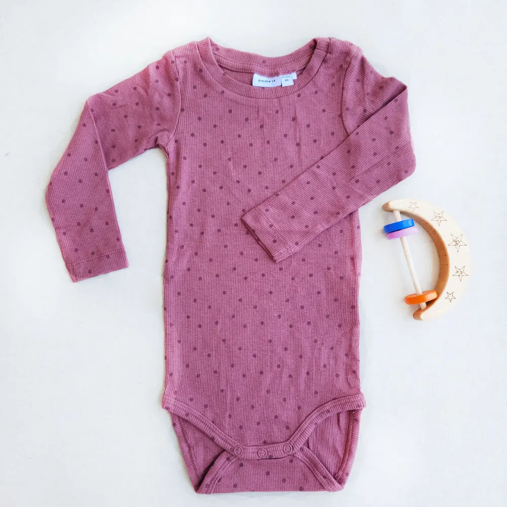 بادی آستین بلند کبرینی طرح خالدار برند name it