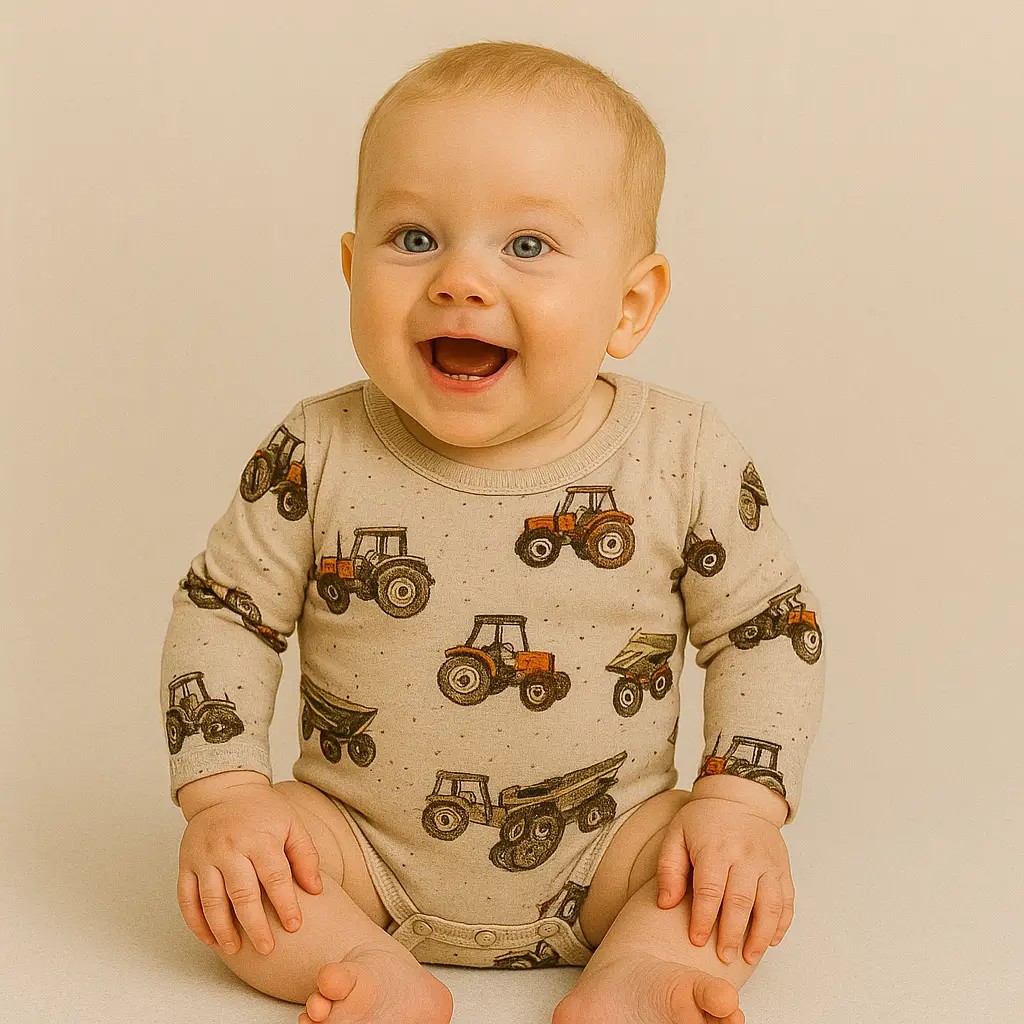 تن خور بادی پسرانه آستین بلند طرح تراکتور برند name it