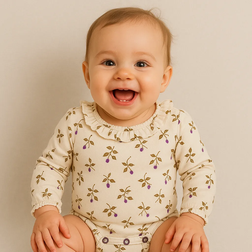 تنخور بادی دخترانه آستین بلند طرح شاتوت دانمارکی