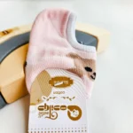 جوراب بدون ساق طرح خرس رنگ صورتی