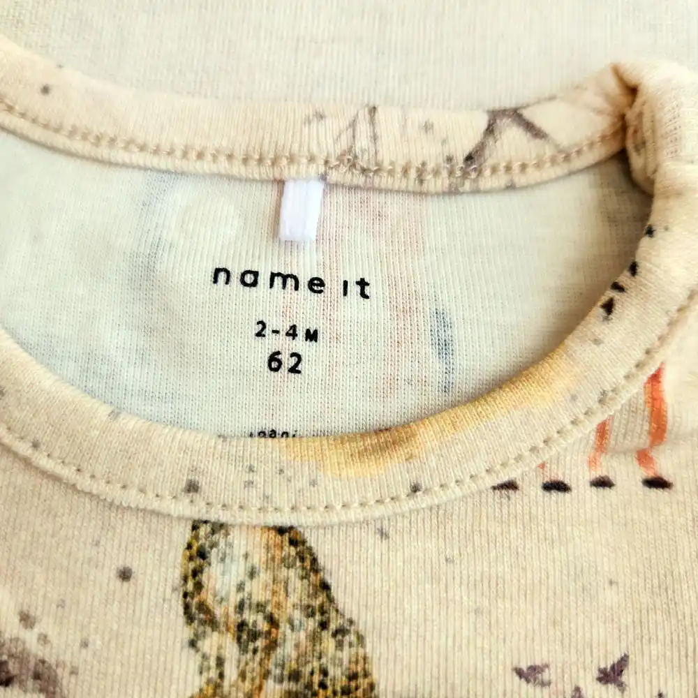 خرید بادی آستین بلند طرح فیل و زرافه برند name it