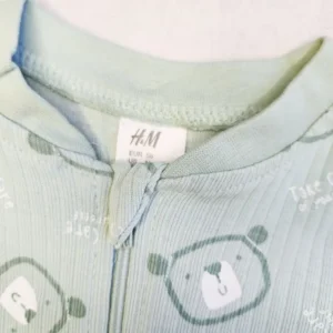 خرید سرهمی دو زیپ طرح خرس سبز برند H&M