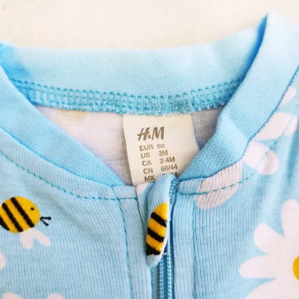 خرید سرهمی دو زیپ طرح گل و زنبور برند H&M