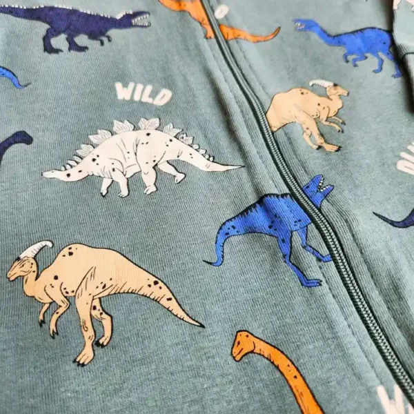 سرهمی دو زیپ دایناسوری رنگ سبز برند h&m