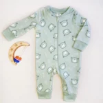 سرهمی دو زیپ طرح خرس سبز برند H&M