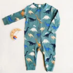 سرهمی دو زیپ طرح دایناسور رنگ سبز برند h&m