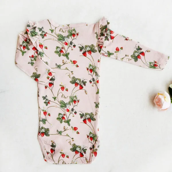 قیمت بادی دخترانه آستین بلند طرح توت فرنگی برند نیم ایت