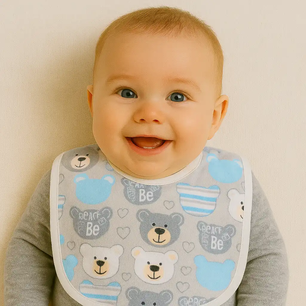 پیشبند نوزادی طرح خرس مهربون کد 10105