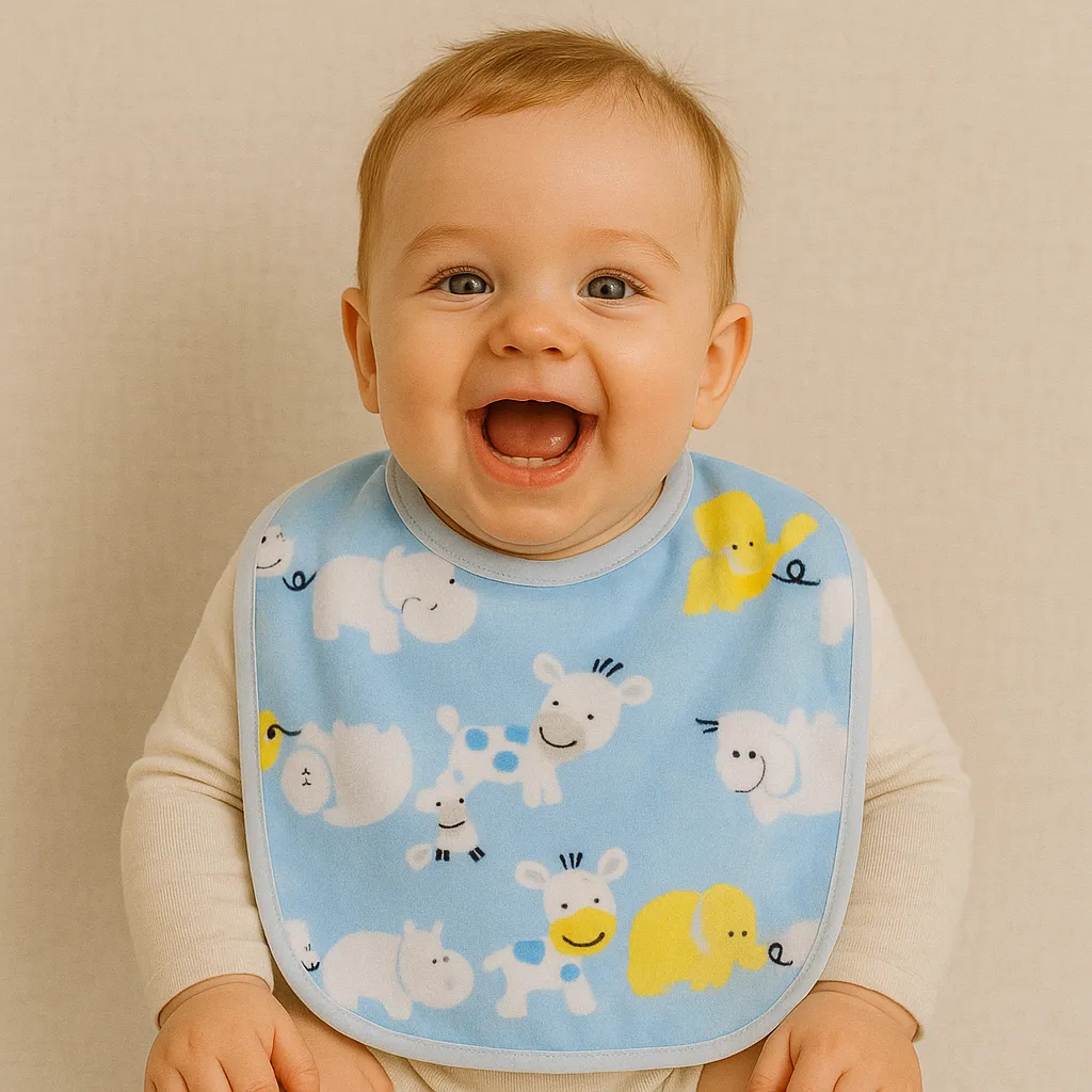 پیشبند نوزادی طرح قطار حیوانات کد 10111
