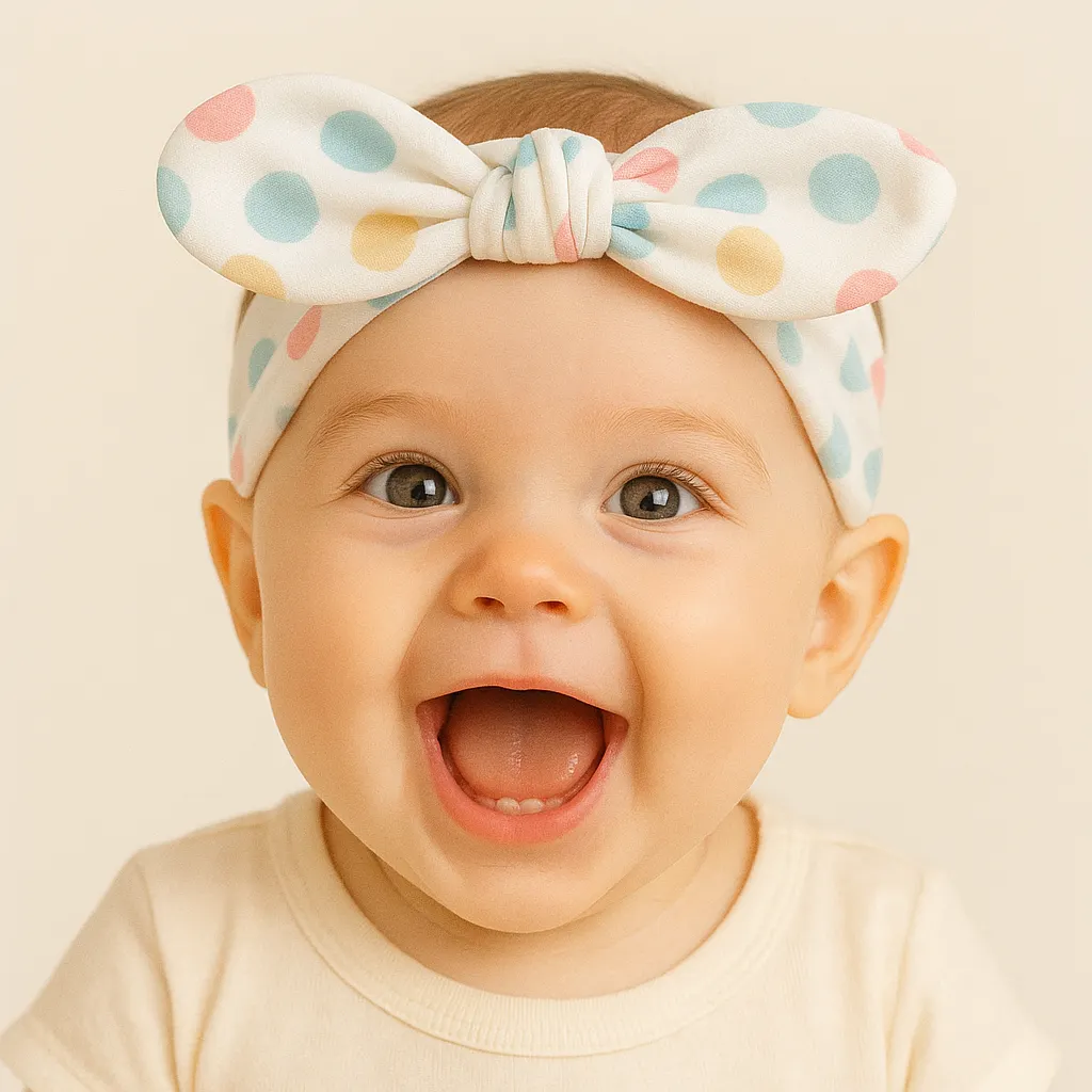 هدبند دخترانه طرح خال دار رنگی برند Maato