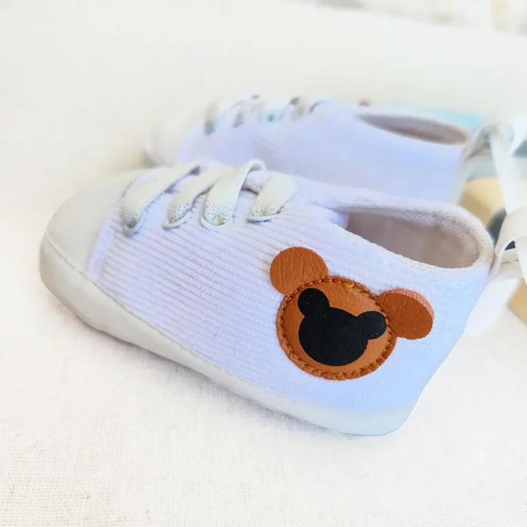 خرید پاپوش کبریتی سفید طرح خرسی