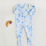 سرهمی دوزیپ وارداتی دارای جوراب استپ دار قابل تغییر طرح گل آبرنگی برند Anko