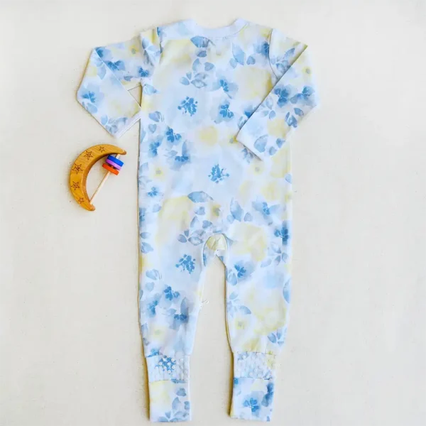 سرهمی دوزیپ وارداتی دارای جوراب استپ دار قابل تغییر طرح گل آبرنگی برند انکو