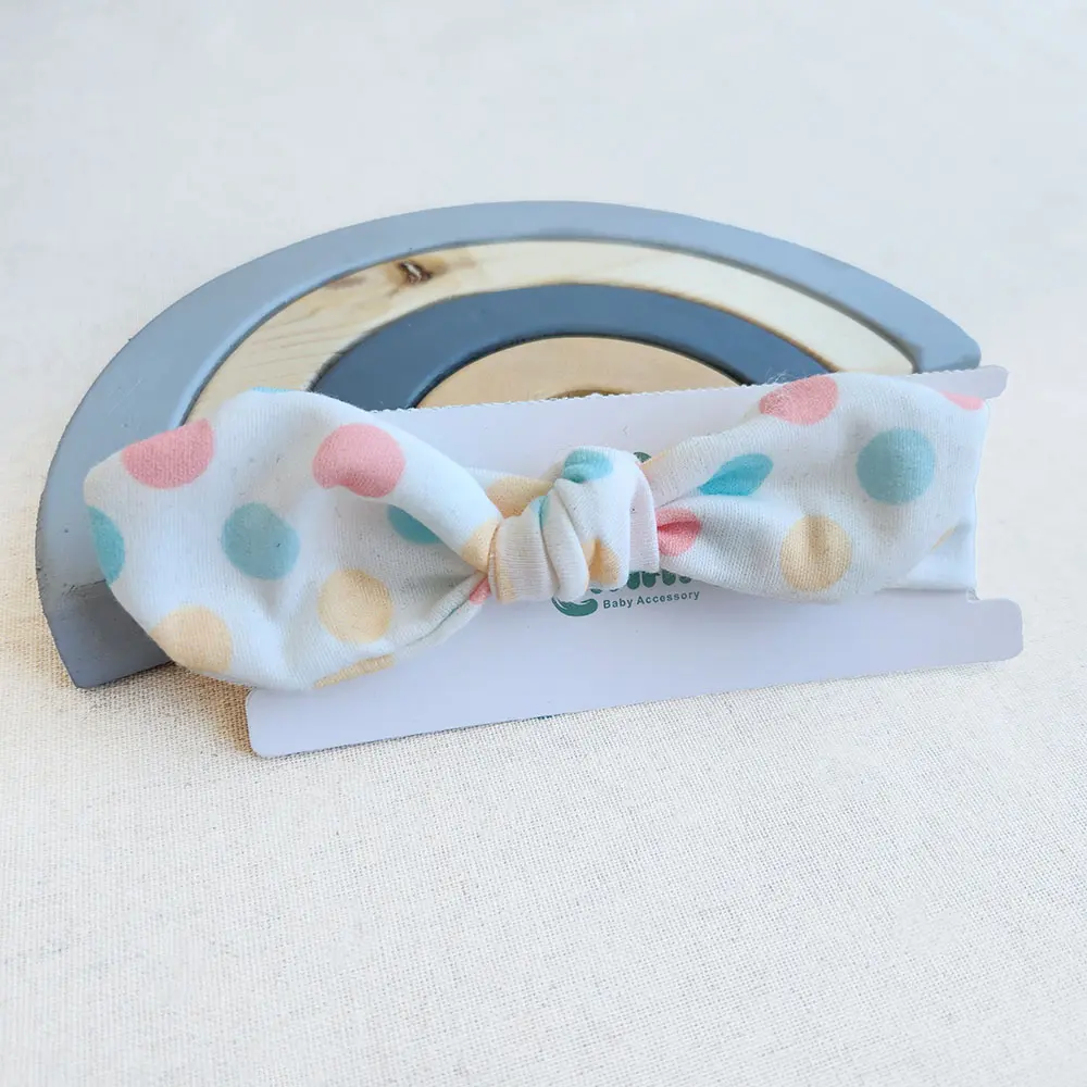 هدبند دخترانه طرح خال دار رنگی