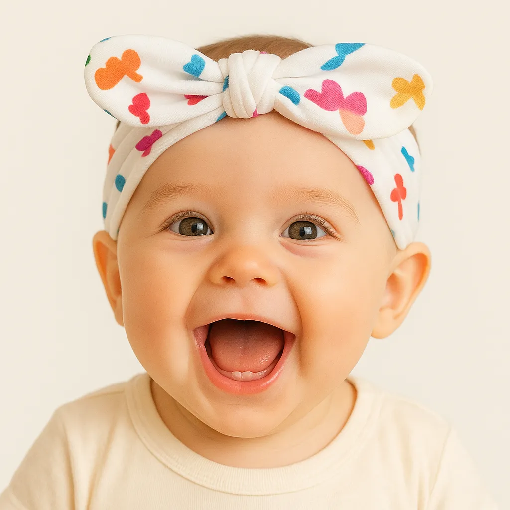 هدبند دخترانه طرح پروانه روی سر نوزاد