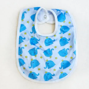 پیشبند نوزادی طرح فیل تاج دار کد 10106