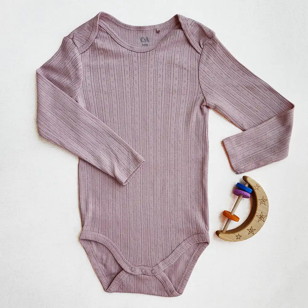 بادی آستین بلند وارداتی ساده مدل پارچه بافت طرح دار برند C&A