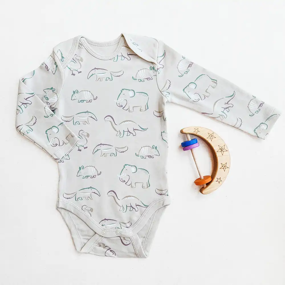 بادی آستین بلند وارداتی طرح حیوانات افسانه ای برند C&A