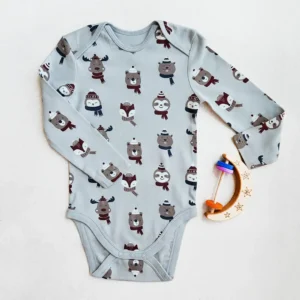 بادی آستین بلند وارداتی طرح دوستان برفی برند C&A