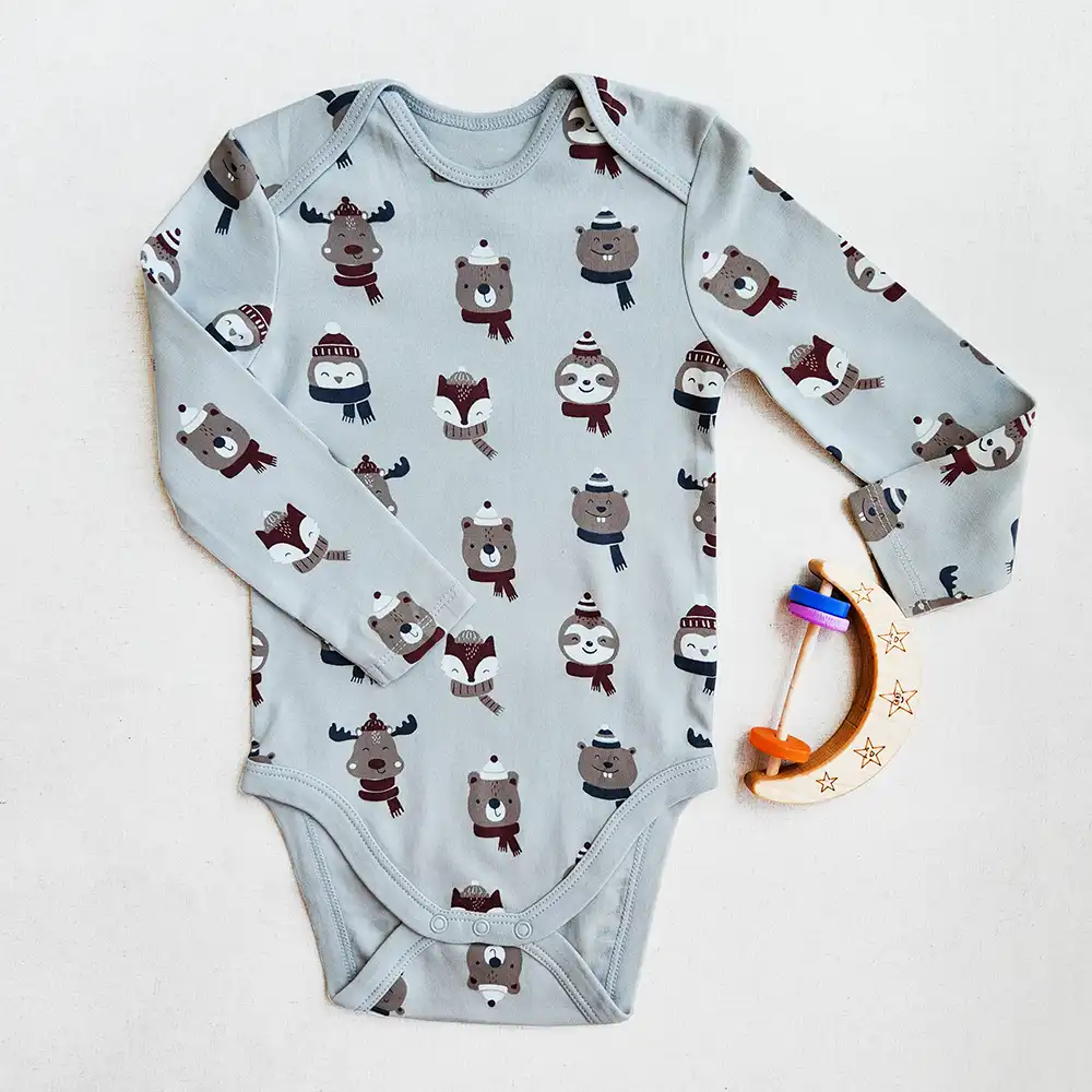 بادی آستین بلند وارداتی طرح دوستان برفی برند C&A