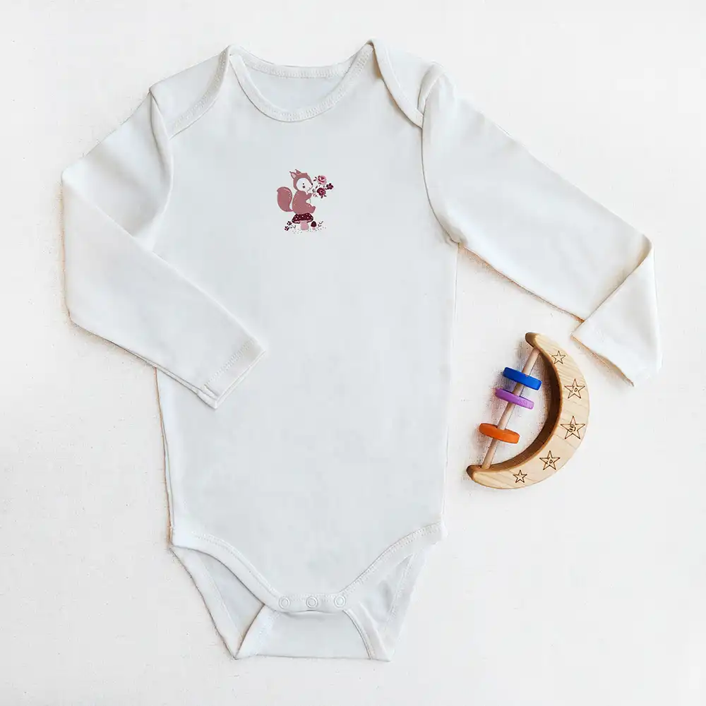 بادی آستین بلند وارداتی طرح سنجاب کوچولو برند C&A