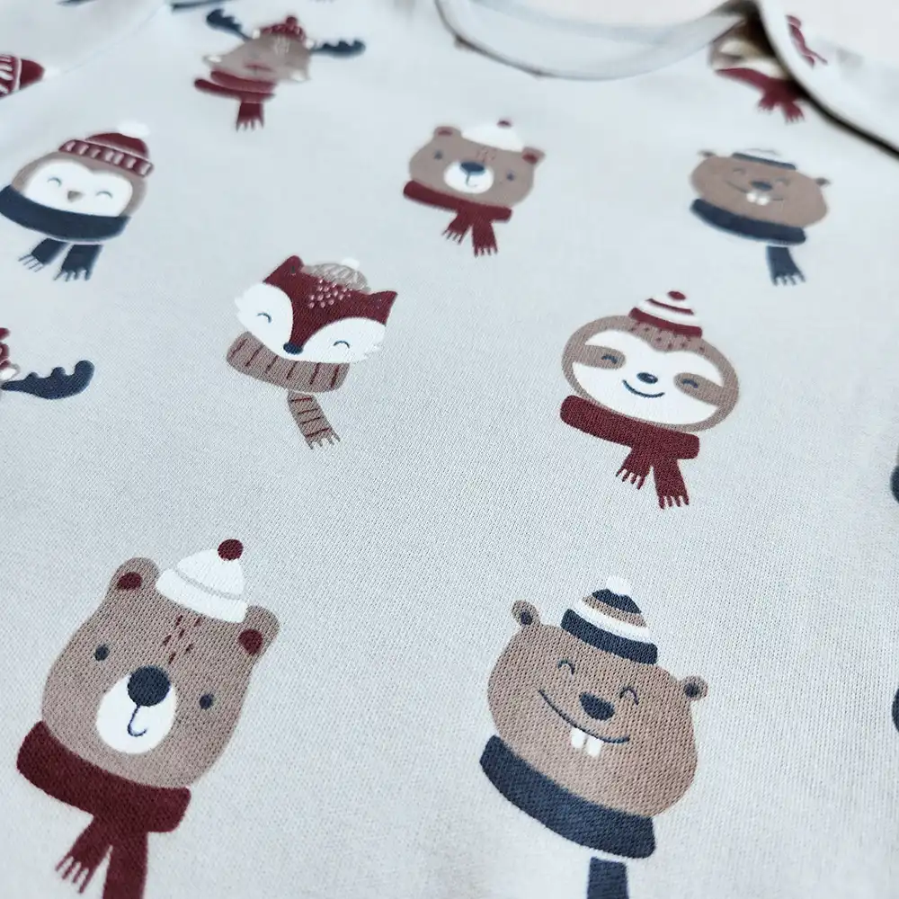 بادی آستین دار وارداتی طرح دوستان برفی برند C&A