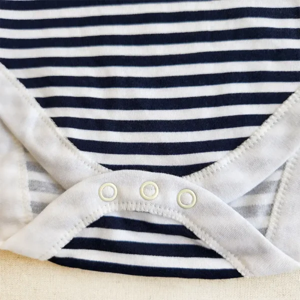 بادی آستین کوتاه وارداتی راه راه سفید و سورمه ای