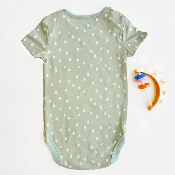 بادی آستین کوتاه وارداتی طرح خال خال رنگ سبز