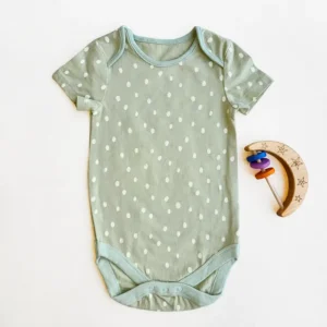 بادی آستین کوتاه وارداتی طرح خال خالی رنگ سبز