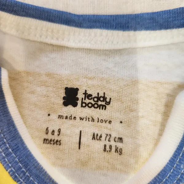 بادی آستین کوتاه وارداتی طرح راه راه درشت رنگی برند Teddy Boom