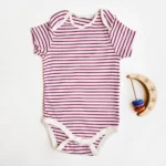 بادی آستین کوتاه وارداتی طرح راه راه صورتی و بنفش