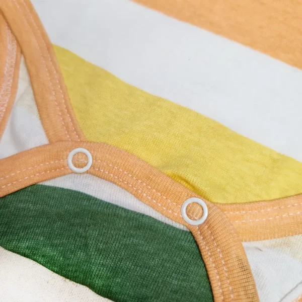 بادی آستین کوتاه وارداتی طرح راه راه های درشت رنگی Teddy Boom