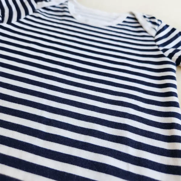 بادی آستین کوتاه وارداتی مدل راه راه سفید و سورمه ای