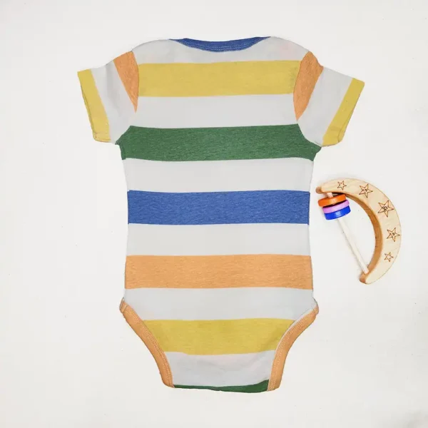 بادی آستین کوتاه وارداتی مدل راه راه های درشت رنگی برند Teddy Boom