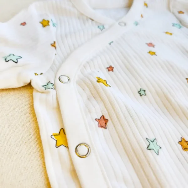 بادی وارداتی جلو دکمه کبریتی طرح ستاره رنگ سفید