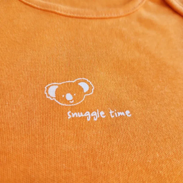 بادی وارداتی طرح Snuggle time رنگ نارنجی