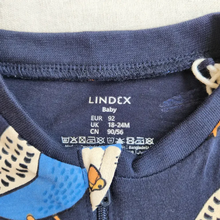 رامپر زیپی طرح پرنده ی آبی برند Lindex