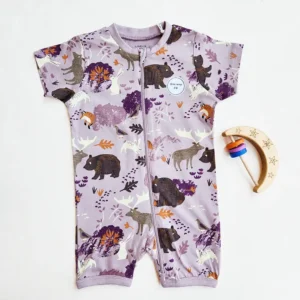 رامپر وارداتی زیپی طرح دوستان جنگلی برند لیندکس