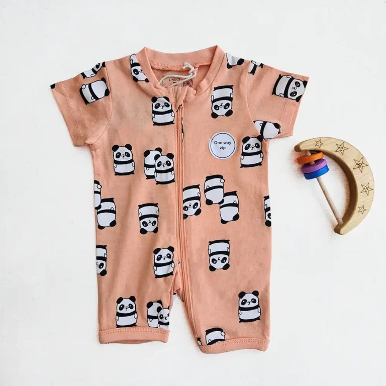 رامپر وارداتی زیپی طرح پاندا برند لیندکس