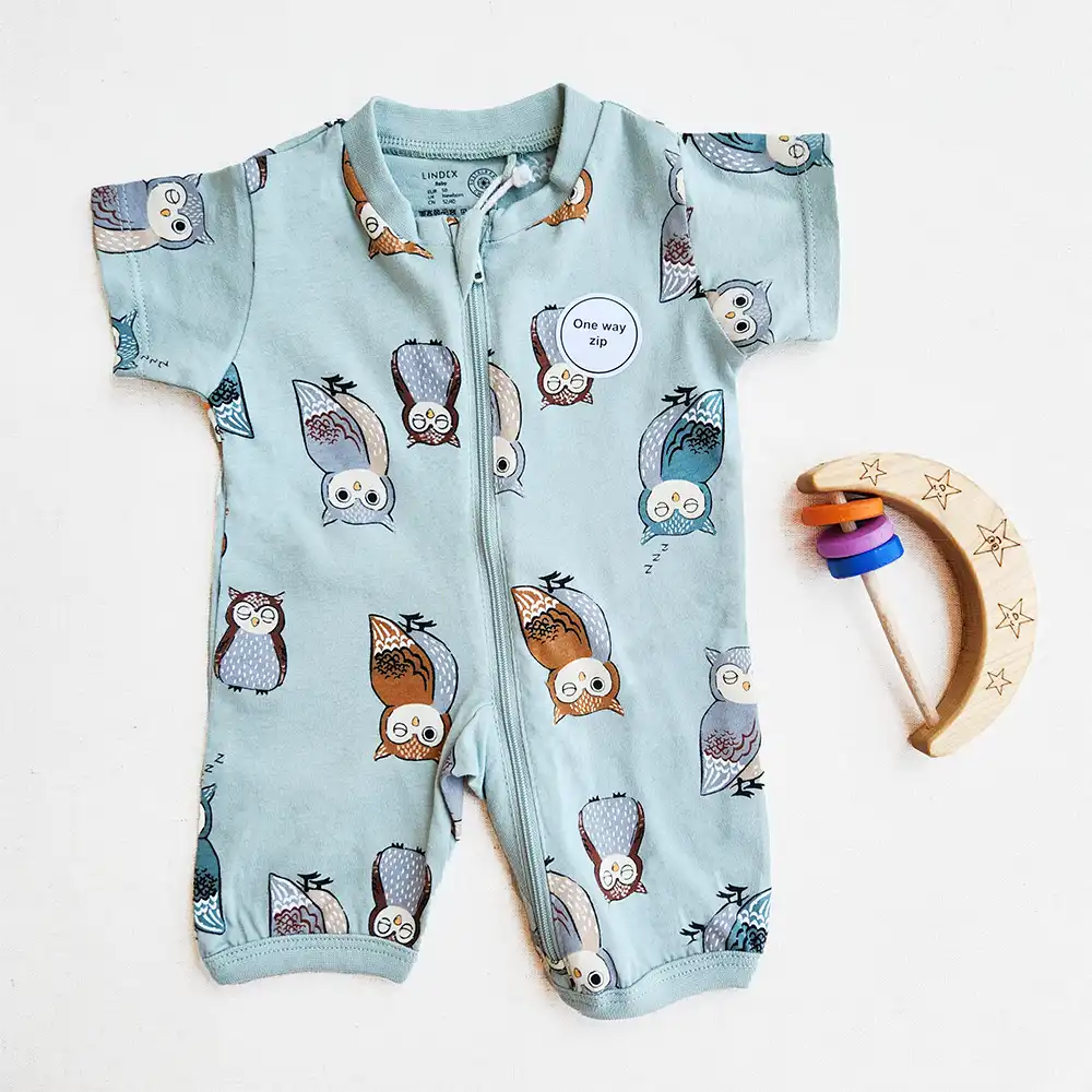 رامپر وارداتی زیپی طرح چغد برند لیندکس