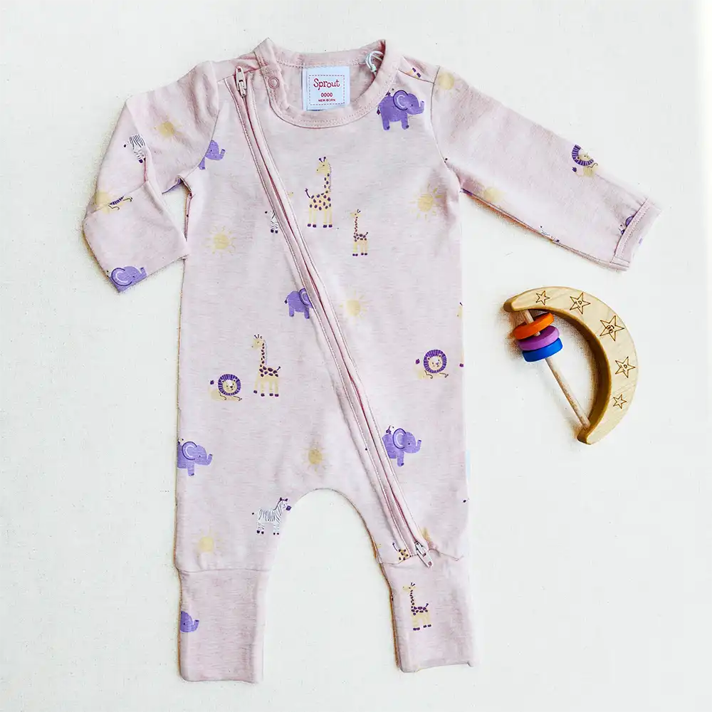 سرهمی وارداتی دو زیپ طرح جنگل کوچک برند Sprout