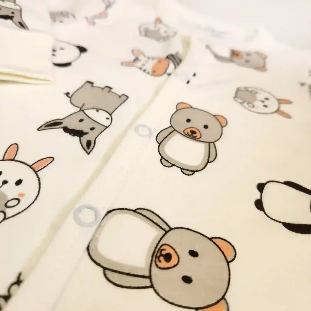 سرهمی آستین بلند طرح پاندا و کوالا رنگ شیری