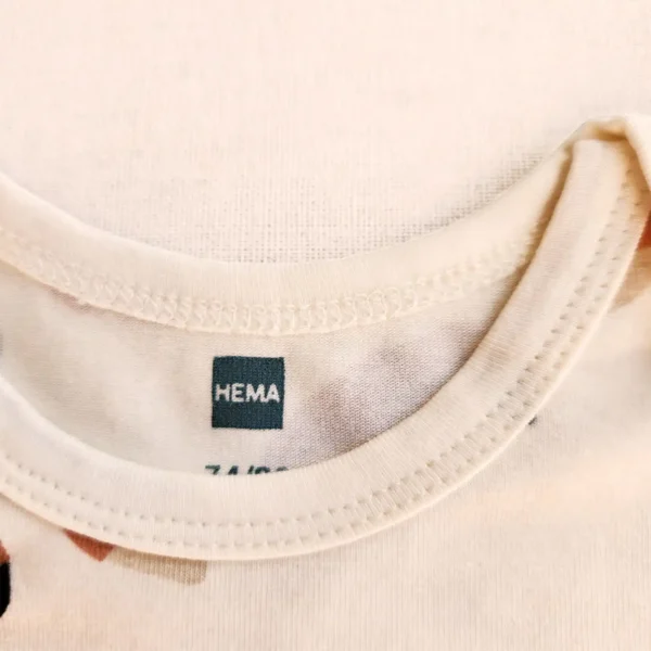 بادی آستین بلند روباه رنگ سفید برند HEMA