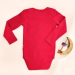 بادی آستین بلند طرح خرید گربه کریسمسی رنگ قرمز برند HEMA