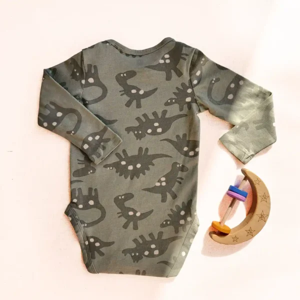 بادی آستین بلند طرح دایناسور رنگ قیمت سبز برند HEMA