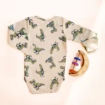 بادی آستین بلند طرح دایناسور رنگ کرم برند HEMA