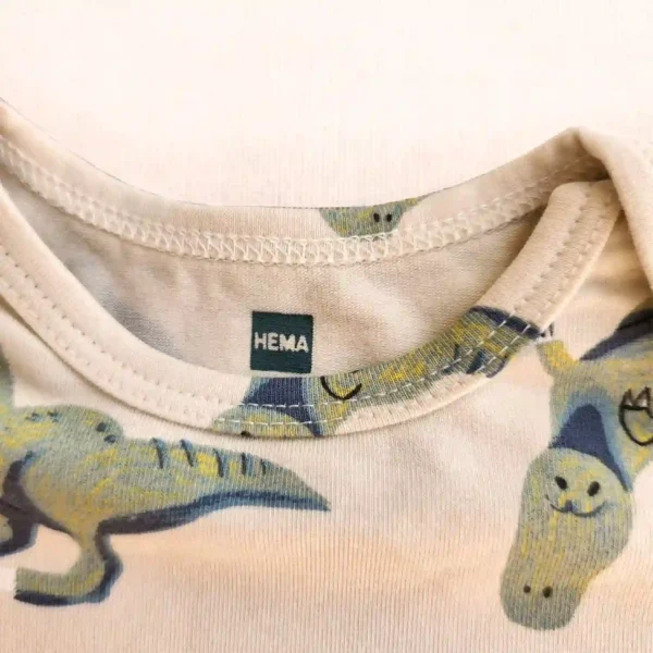 بادی آستین بلند طرح دایناسور عروسکی کرم برند HEMA