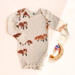 بادی آستین بلند طرح روباه رنگ سفید برند HEMA